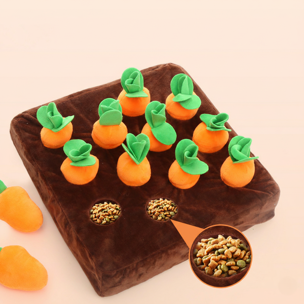 Plush Radish Sound Maker Durable Boredom Buster Pet Toy