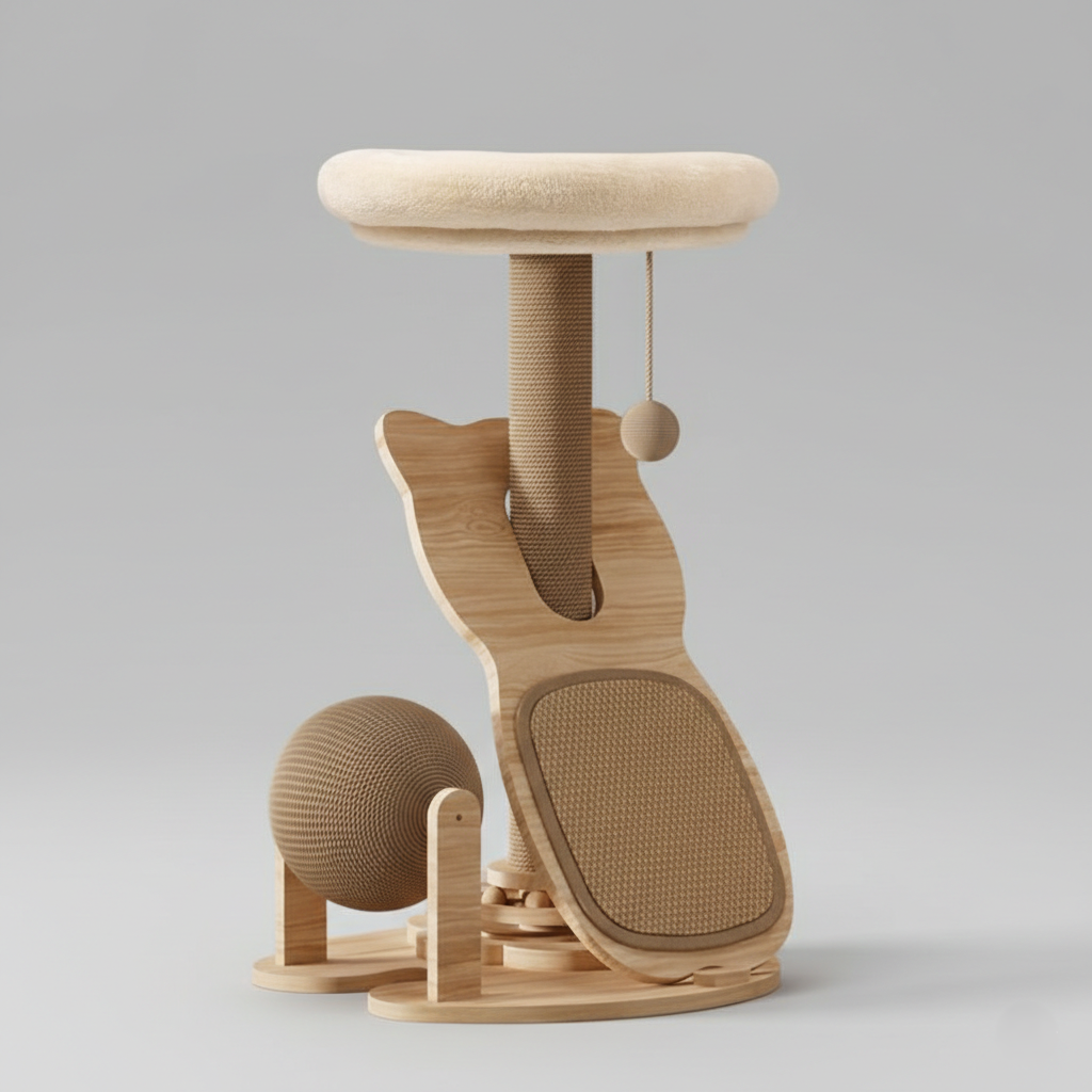 All-In-One Play Sanctuary Space-Saving Cat Turntable Hub