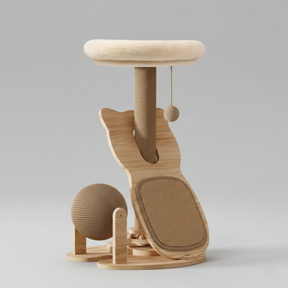 All-In-One Play Sanctuary Space-Saving Cat Turntable Hub