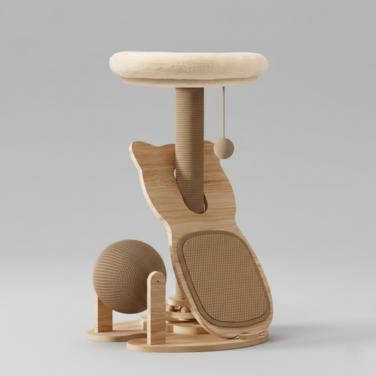 All-In-One Play Sanctuary Space-Saving Cat Turntable Hub