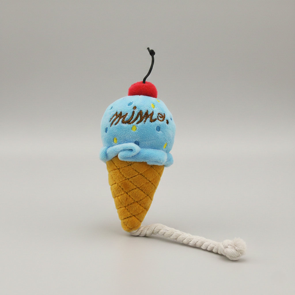 Pastel-Peak Interactive Ice Cream Dental Molar Pet Sound Toy