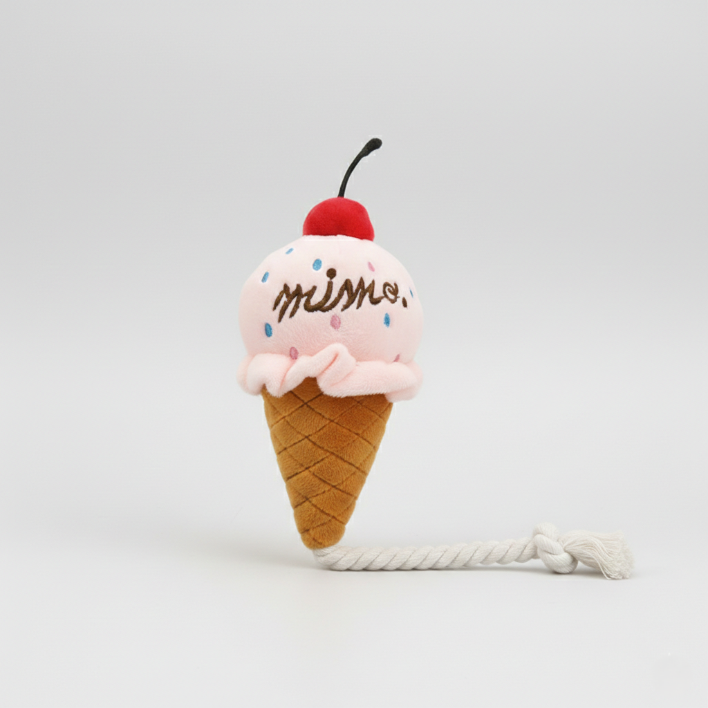 Pastel-Peak Interactive Ice Cream Dental Molar Pet Sound Toy