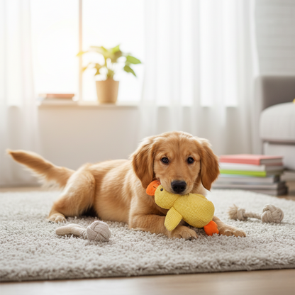 Pet Simulation Yellow Duck Quack Sound Interactive Molar Bite Toy
