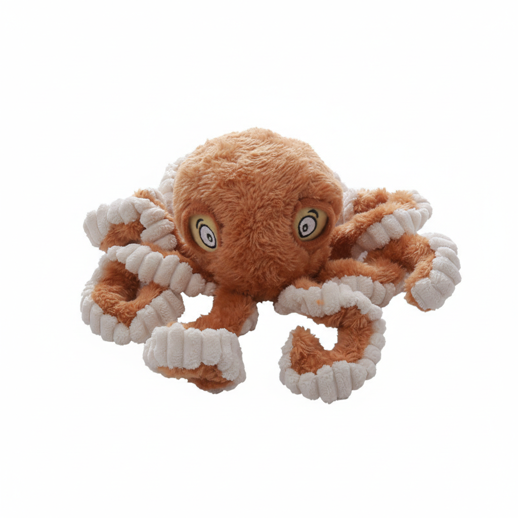 Octo-Plush Interactive Pet Teeth Grinding Cleaning Toy