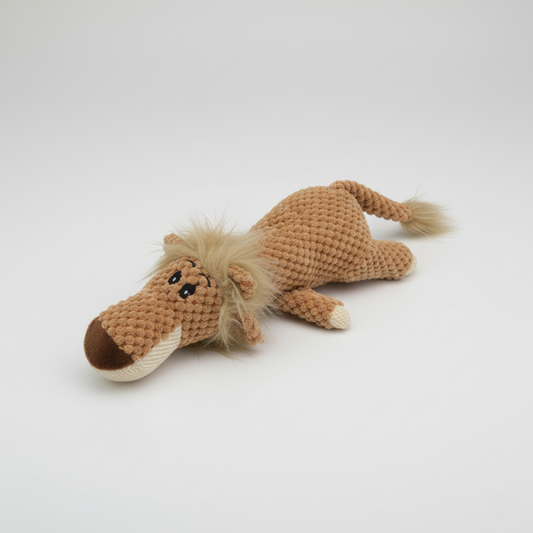Textured Lion Collection Molar Resistant Plush Dog Toy