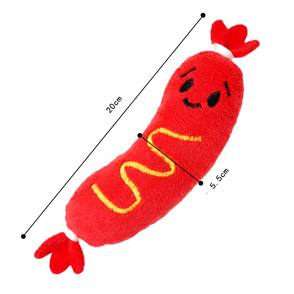 Artisanal Hot Dog Series Interactive Molar Bite Resistant Plush