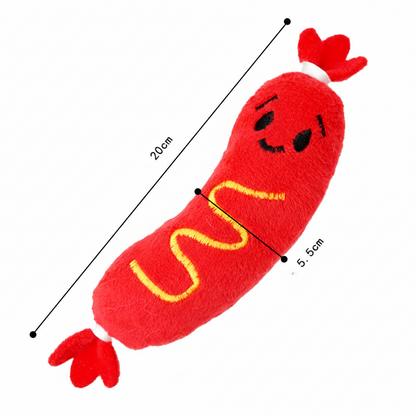 Artisanal Hot Dog Series Interactive Molar Bite Resistant Plush