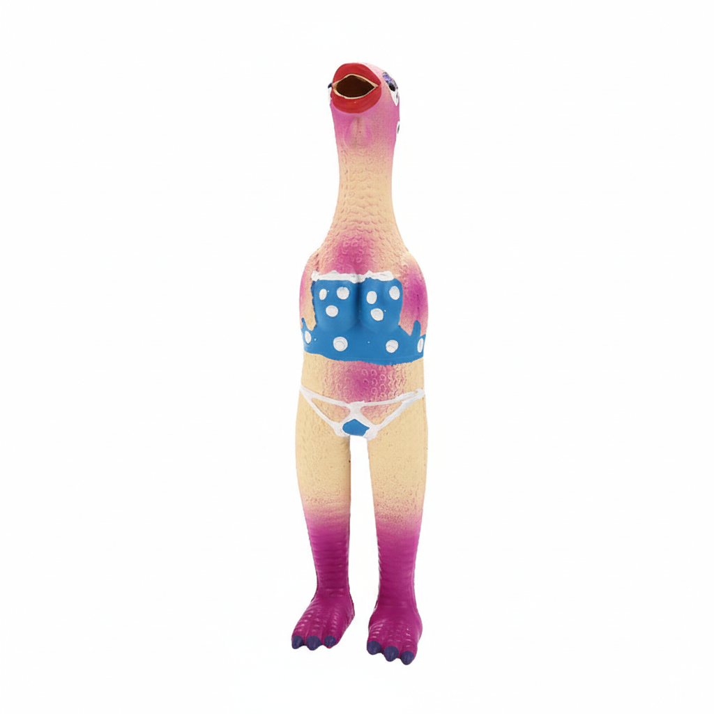 Elongated Sounding Chicken Interactive Dog Toy