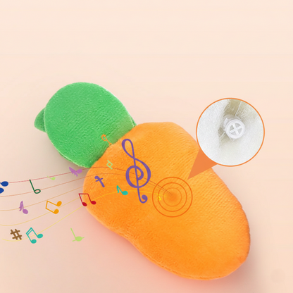 Plush Radish Sound Maker Durable Boredom Buster Pet Toy