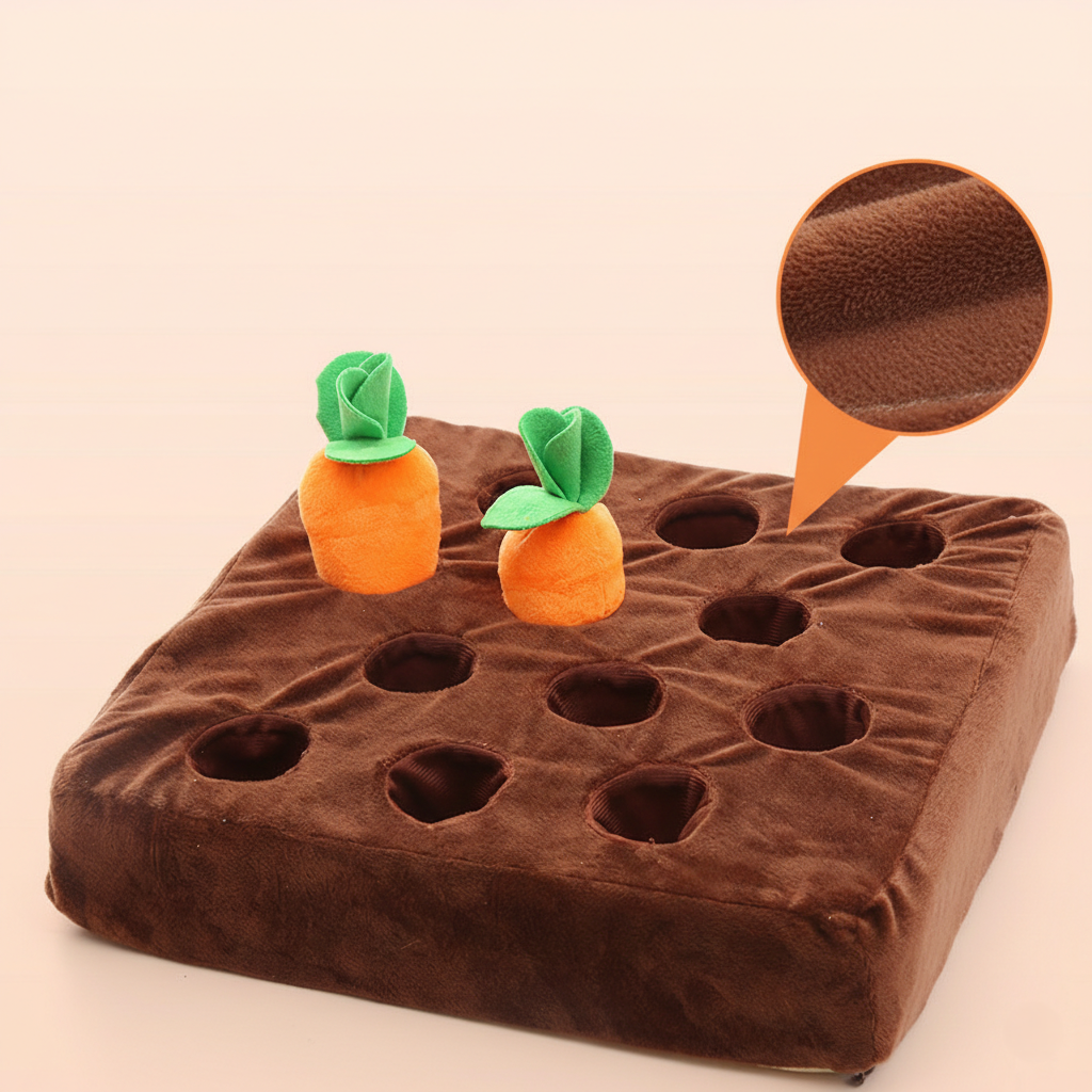 Plush Radish Sound Maker Durable Boredom Buster Pet Toy