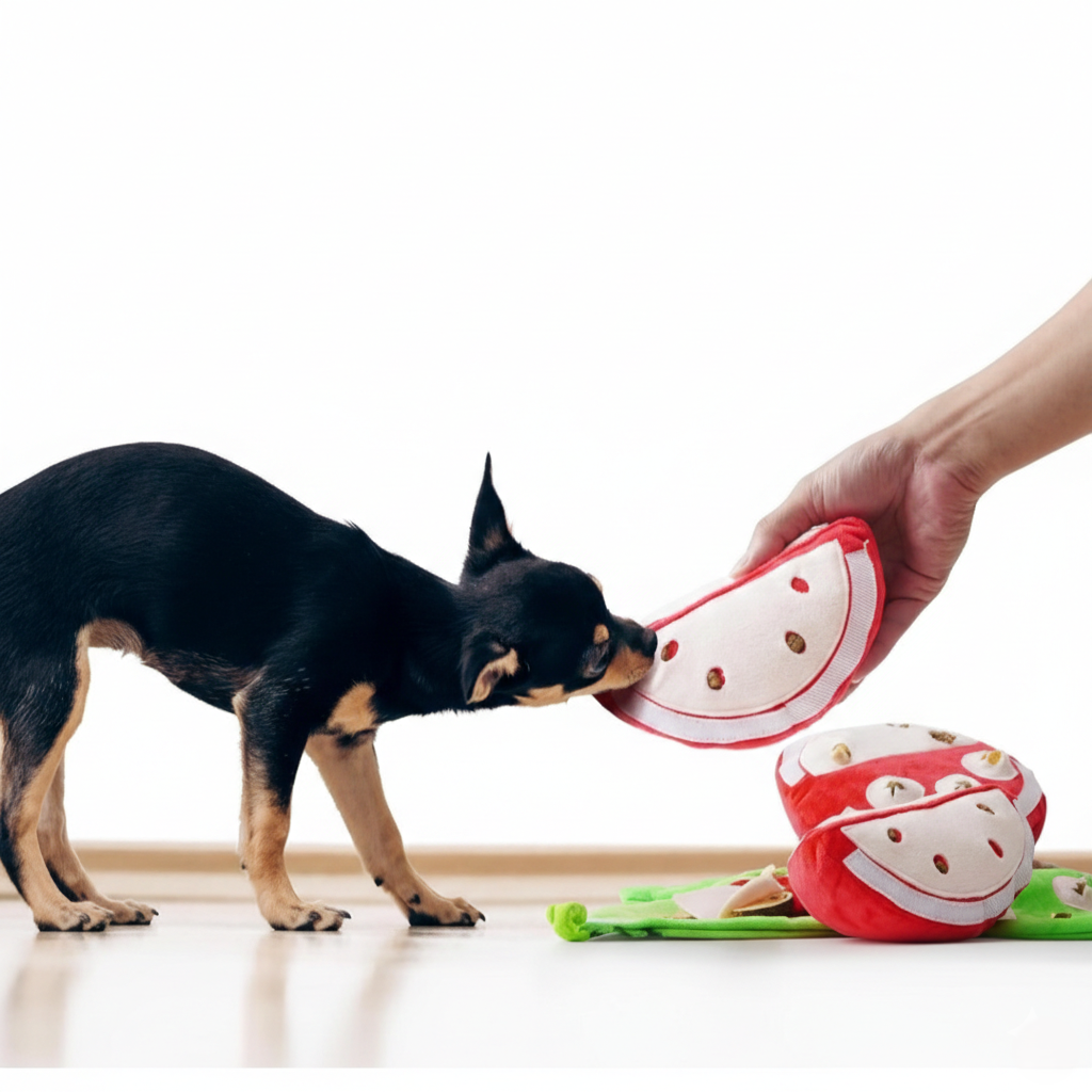 Watermelon Puzzle Interactive Ruffled Squeaker