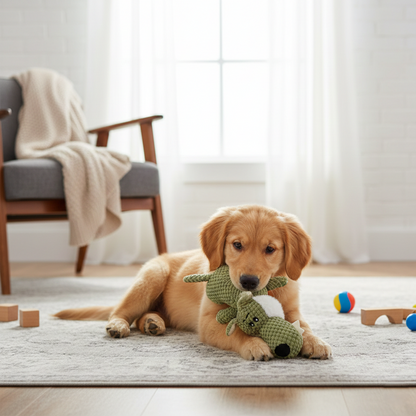 Pet Simulation Wolf Plush Squeaky Molar Bite Resistant Toy