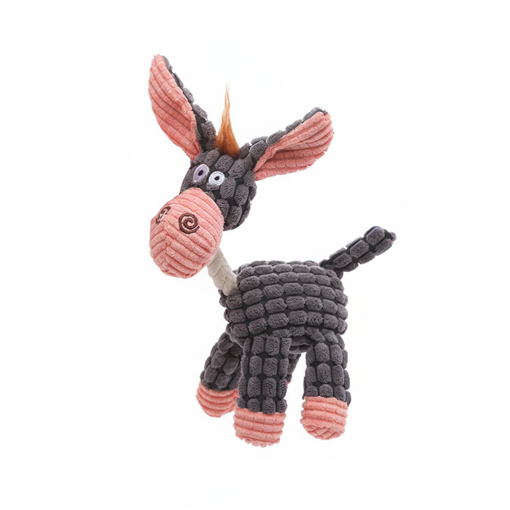 Donkey Collection Interactive Teeth Grinding and Cleaning Plush Dog Toys