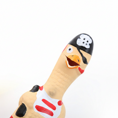 Elongated Sounding Chicken Interactive Dog Toy