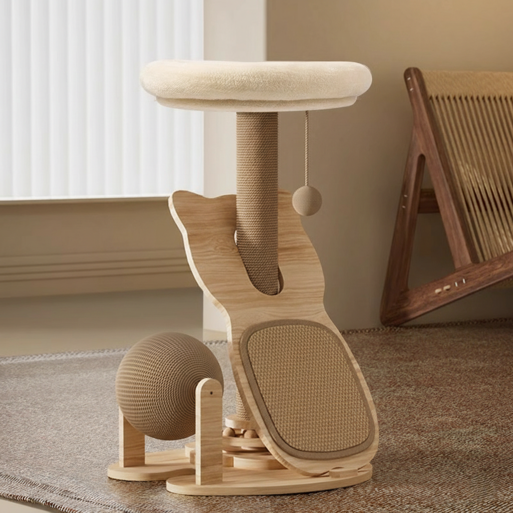 All-In-One Play Sanctuary Space-Saving Cat Turntable Hub