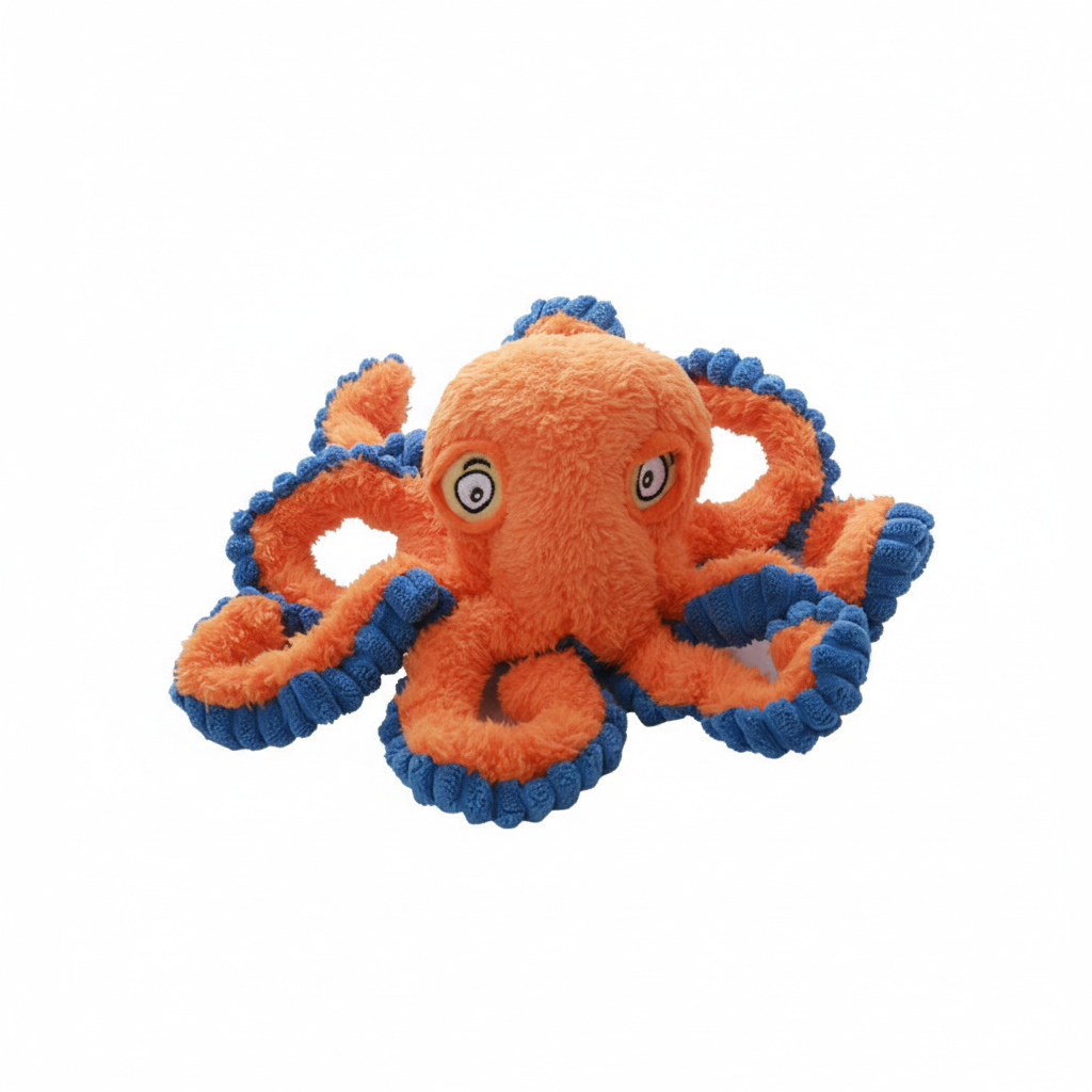 Octo-Plush Interactive Pet Teeth Grinding Cleaning Toy