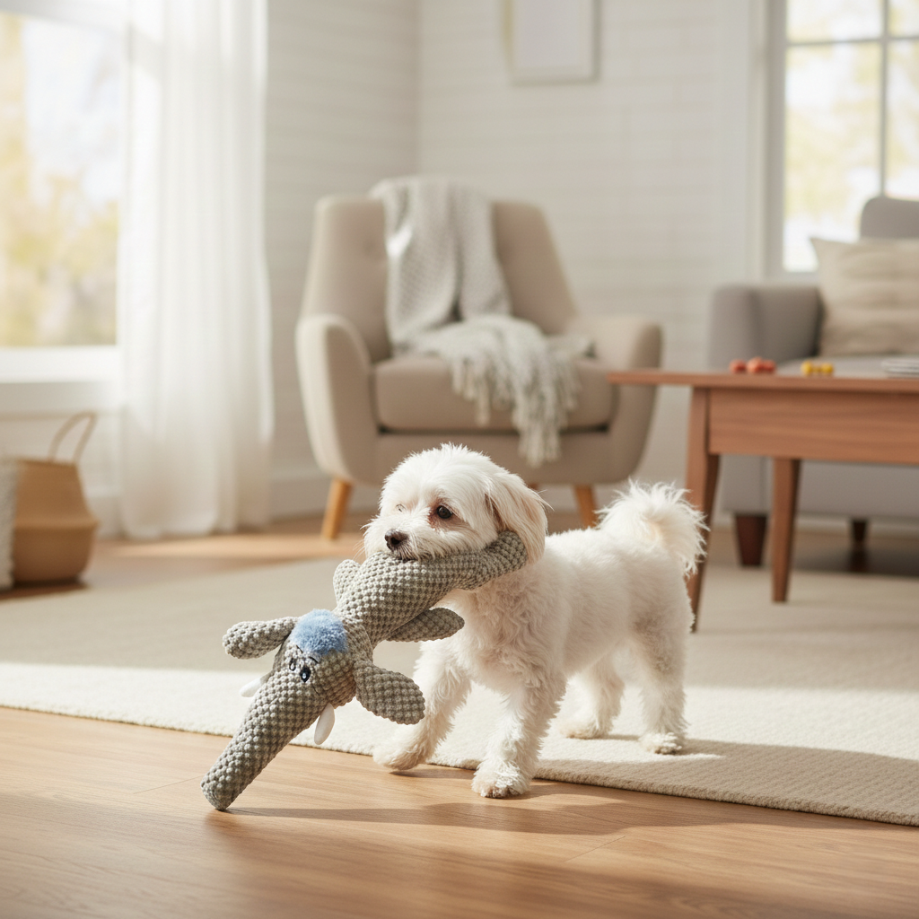 Elephant Silhouette Interactive High-Resonance Squeaky Dog Toy