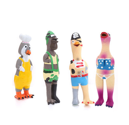 Elongated Sounding Chicken Interactive Dog Toy