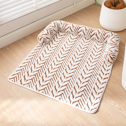 Leaf Design Square Pet Mat for Cats & Dogs