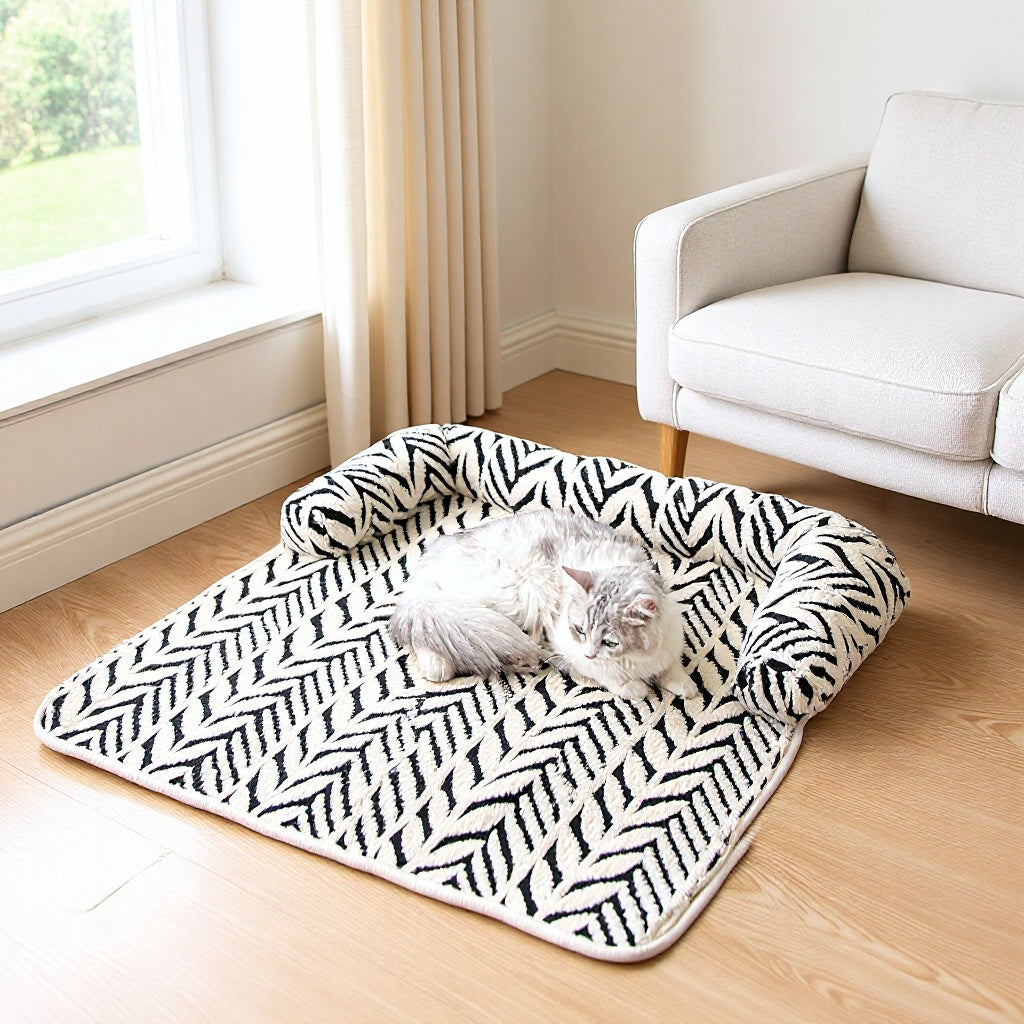 Leaf Design Square Pet Mat for Cats & Dogs