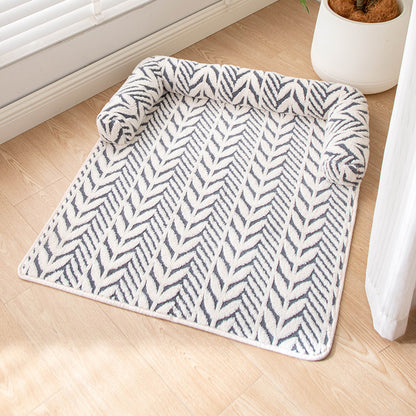 Leaf Design Square Pet Mat for Cats & Dogs