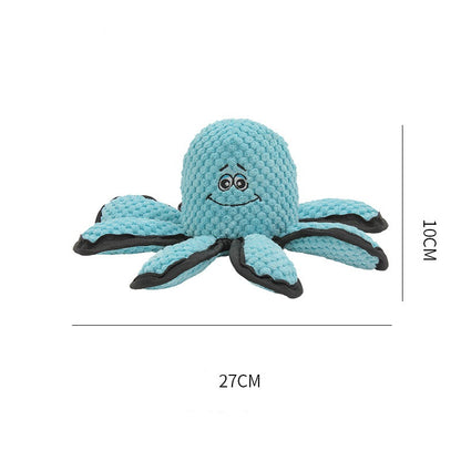 Pet Simulation Octopus Plush Squeaky Molar Bite Resistant Toy