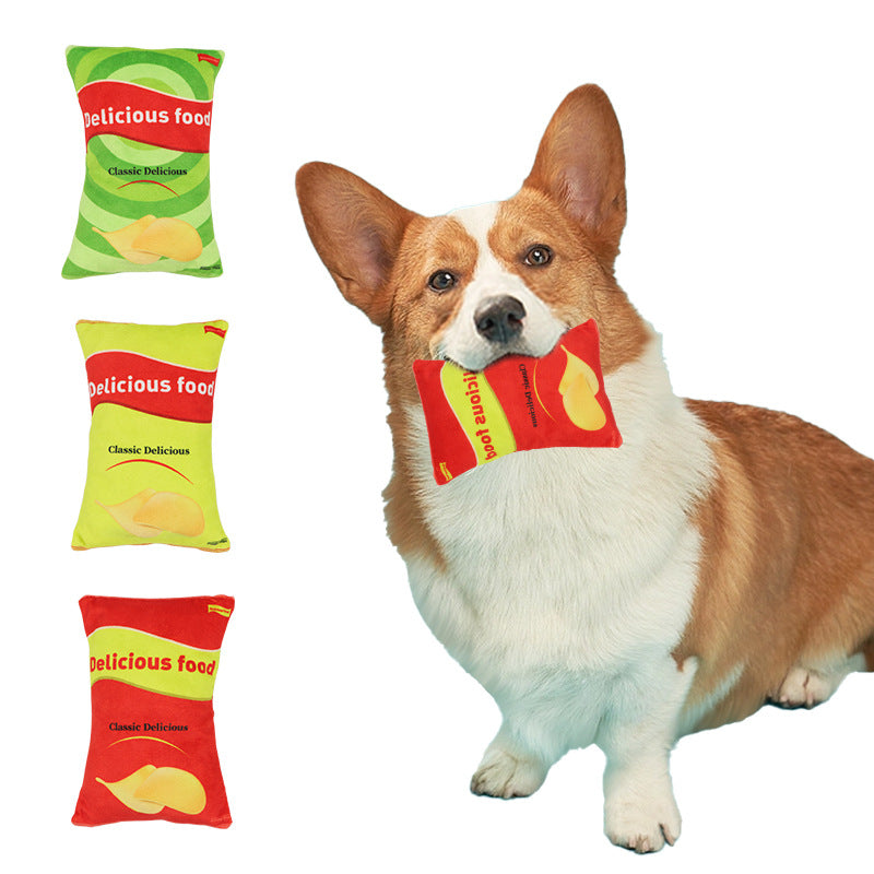 Creative Simulation Snack Bag Squeaky Potato Chip Interactive Dog Toy