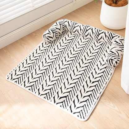 Leaf Design Square Pet Mat for Cats & Dogs
