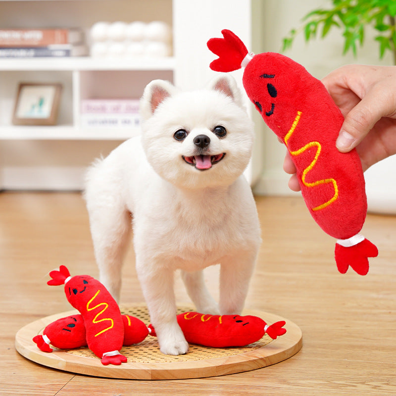 Artisanal Hot Dog Series Interactive Molar Bite Resistant Plush