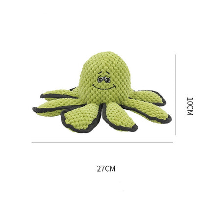 Pet Simulation Octopus Plush Squeaky Molar Bite Resistant Toy