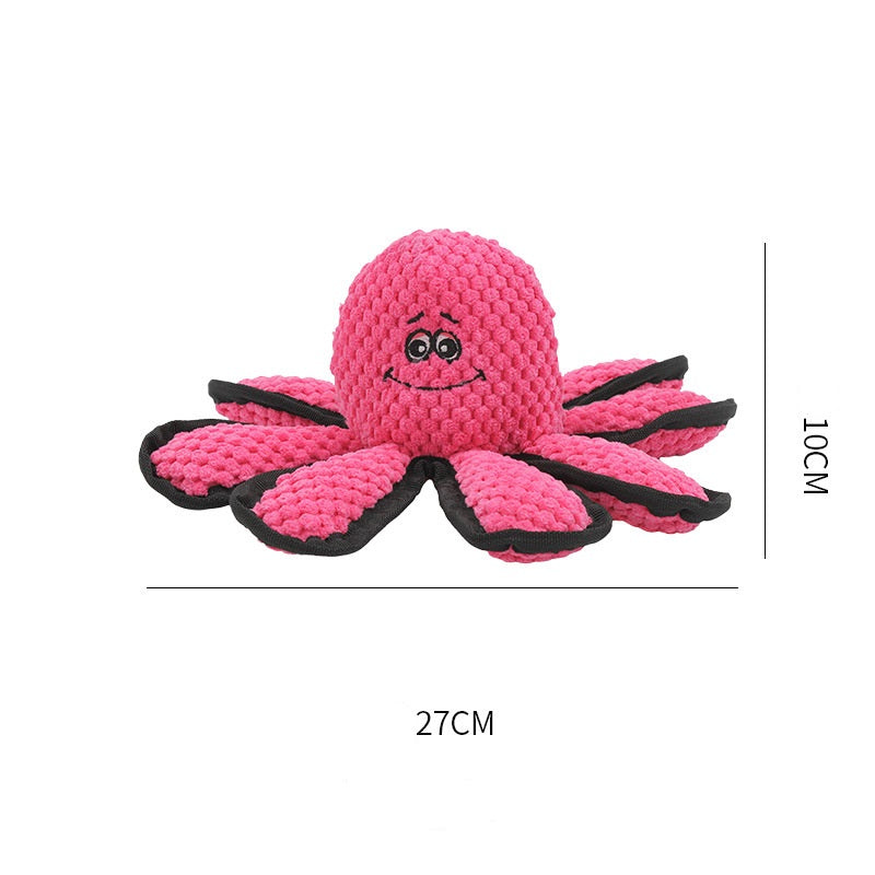 Pet Simulation Octopus Plush Squeaky Molar Bite Resistant Toy