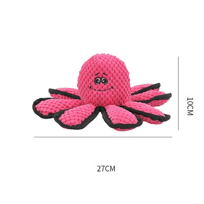 Pet Simulation Octopus Plush Squeaky Molar Bite Resistant Toy