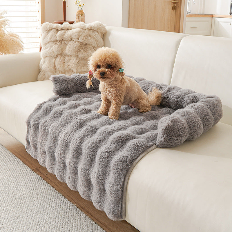 PawLabs™ 2-in-1 Premium Sofa Protector & Calming Dog Bed
