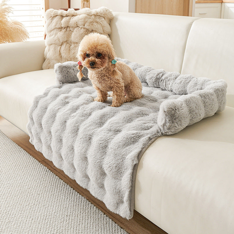 PawLabs™ 2-in-1 Premium Sofa Protector & Calming Dog Bed